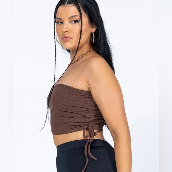 Princess Polly Tops - Princess Polly Leala bandeau brown top